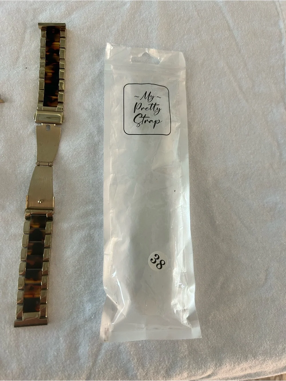 Gold-Tortoise Link Watch Band for Women’s Smartwatch